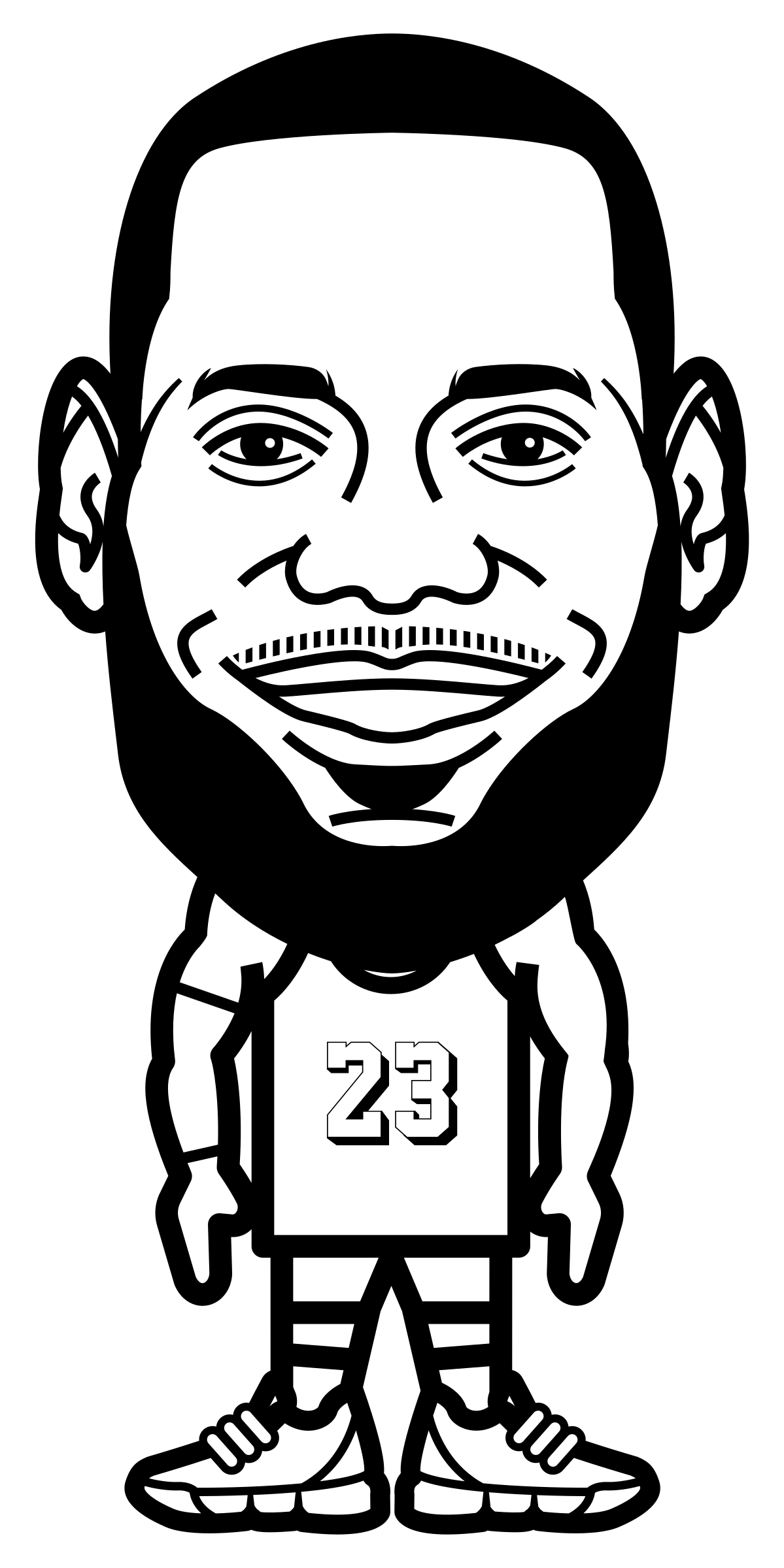 Colorable basketball drawing