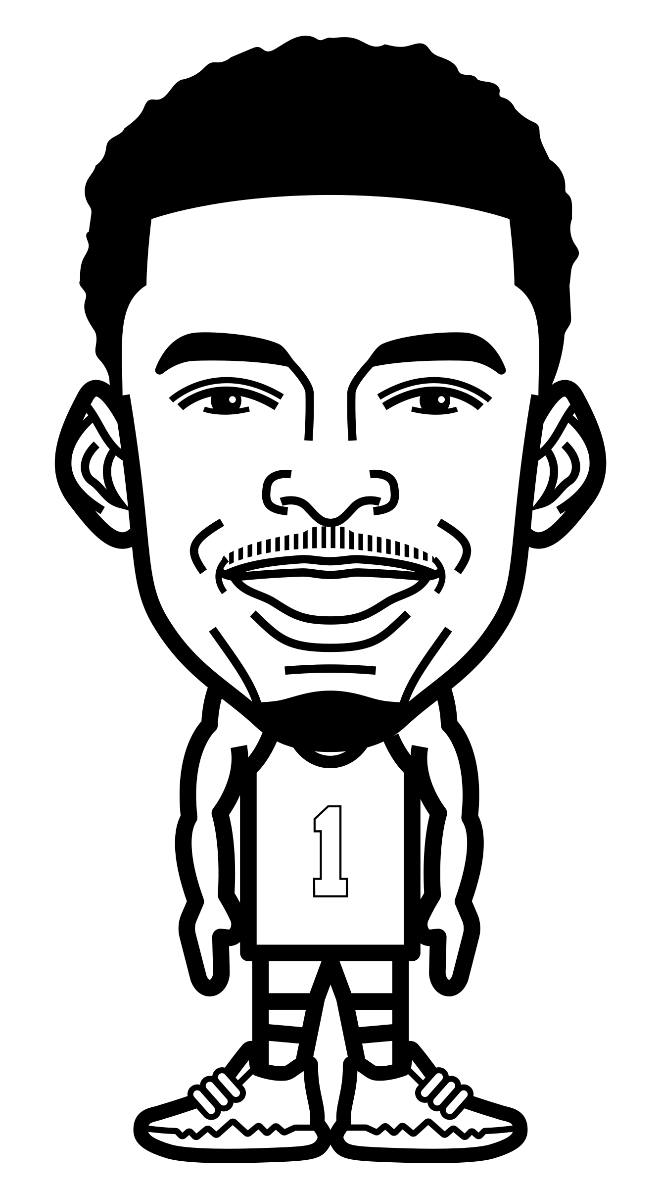 Colorable basketball drawing